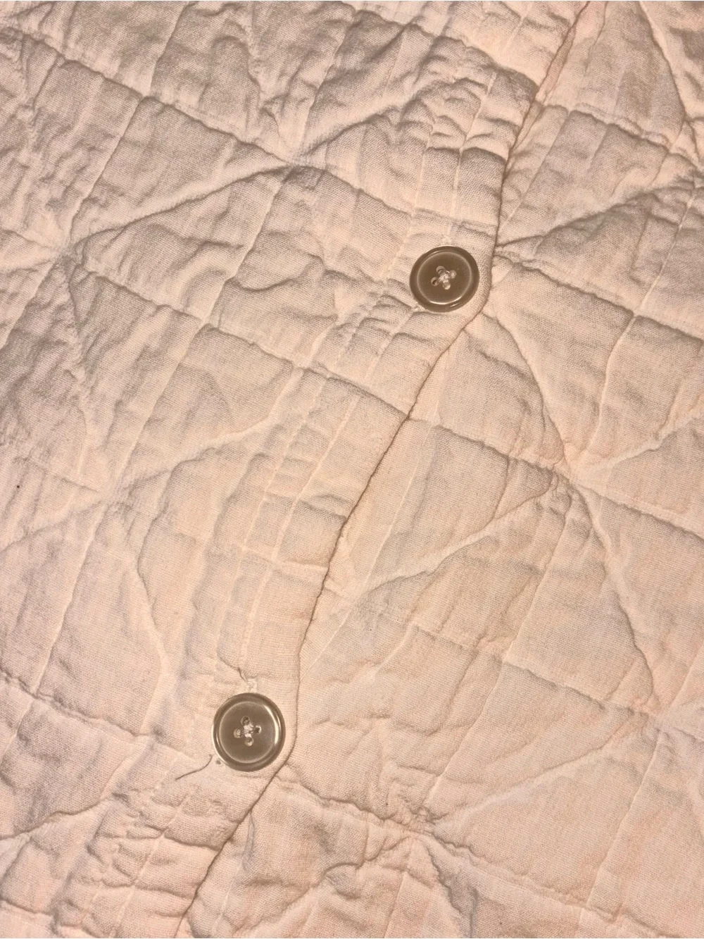Cream quilted diamond print pillow sham set 100% cotton